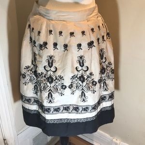“TRISTAN” Embroidered Beige and Black Skirt.